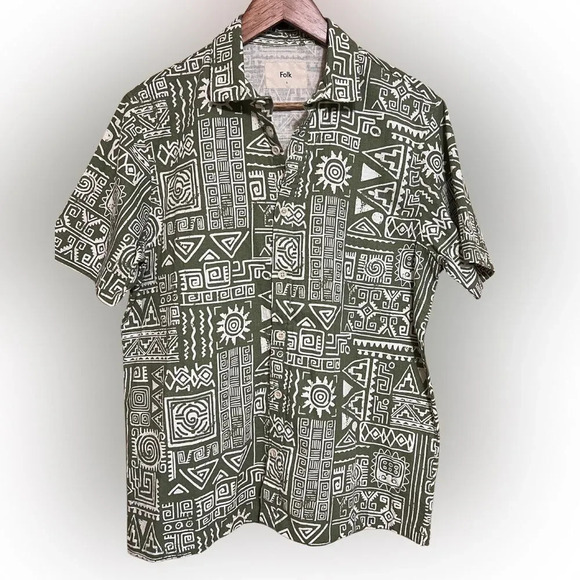 Folk Other - NWT - Folk - Short Sleeve Shirt Linen Blend - Size Small
